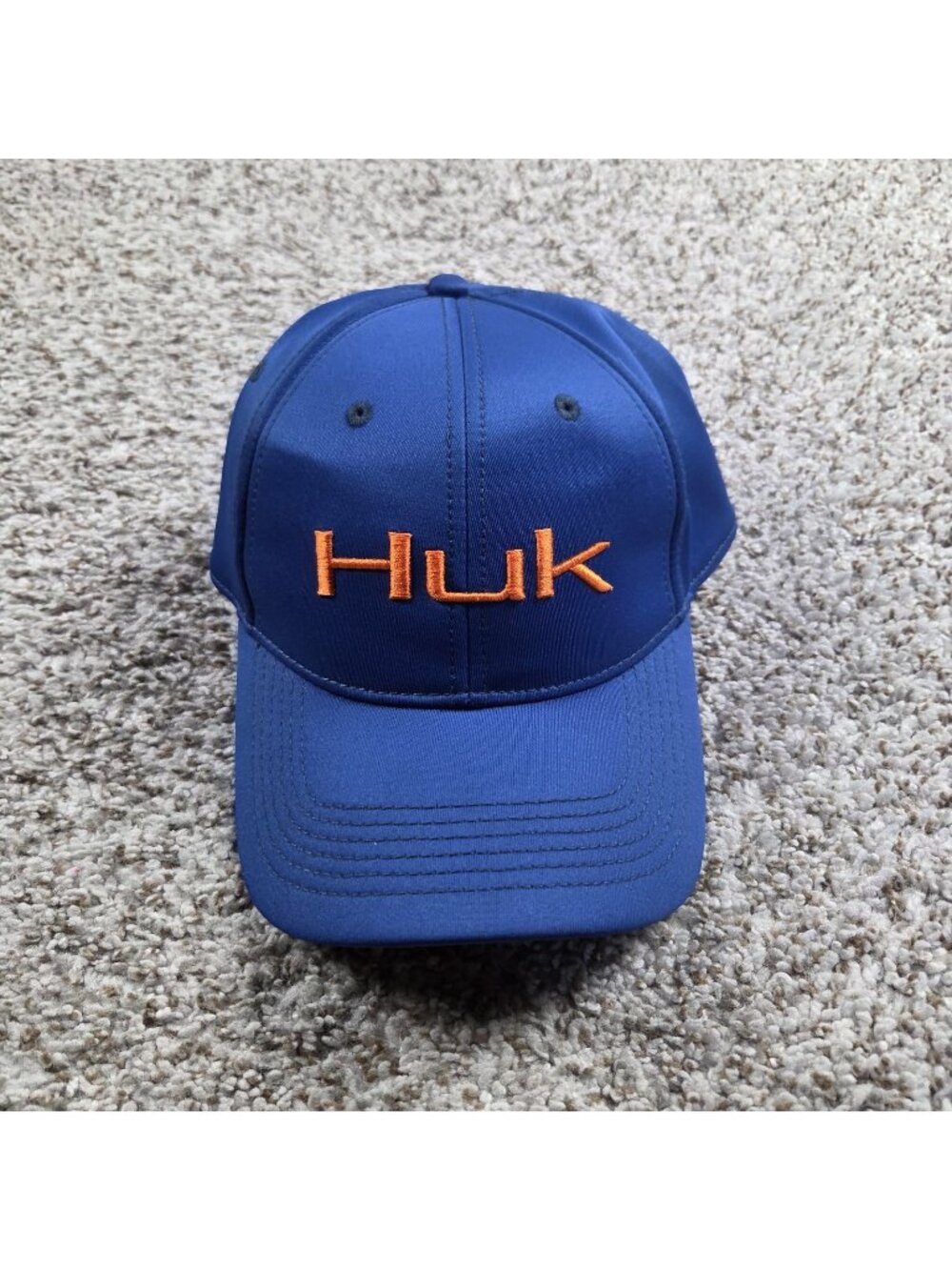 HUK Fishing Hat Adult Blue Orange Stretch